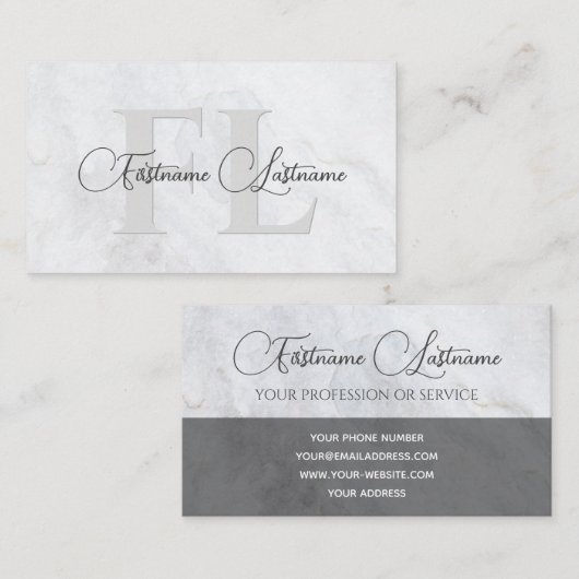 Natuurlijke witte marmeren oppervlakte kalligrafie visitekaartje (Voorkant / Achterkant)