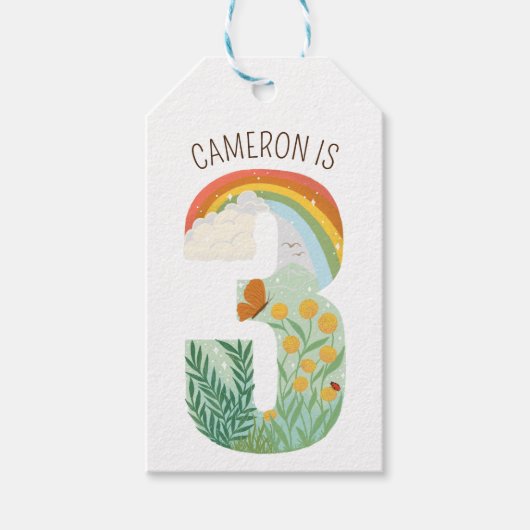 Natuurlijke Wonder Derde Verjaardag Dank u Cadeaulabel (Voorkant)