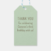 Natuurlijke Wonder Derde Verjaardag Dank u Cadeaulabel (Achterkant)