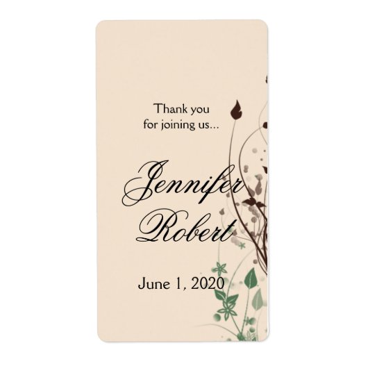 Natuurlijke Wonder in Ivoor Bruin Bruiloft Wijn La Etiket (Voorkant)