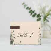 Natuurlijke Wonder in Ivoor Bruin Trouwtafel Numme Briefkaart (Staand voorkant)