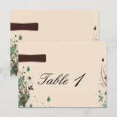 Natuurlijke Wonder in Ivoor Bruin Trouwtafel Numme Briefkaart (Voorkant / Achterkant)