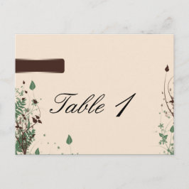 Natuurlijke Wonder in Ivoor Bruin Trouwtafel Numme Briefkaart