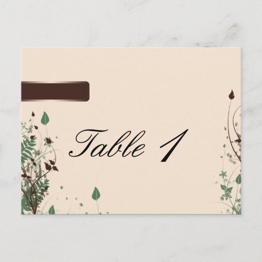 Natuurlijke Wonder in Ivoor Bruin Trouwtafel Numme Briefkaart (Voorkant)