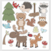 Natuurlijke Woodland Friends Baby Animal Trees Nur Sticker (Vel)