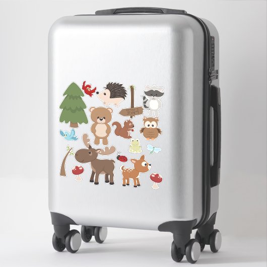 Natuurlijke Woodland Friends Baby Animal Trees Nur Sticker (Koffer)