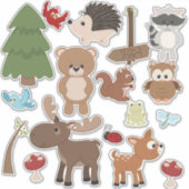 Natuurlijke Woodland Friends Baby Animal Trees Nur Sticker (Voorkant)
