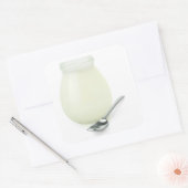 Natuurlijke yoghurt vierkante sticker (Envelop)