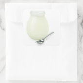 Natuurlijke yoghurt vierkante sticker (Tas)