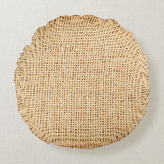 Natuurlijke zakdoek, getextureerde achtergrond. rond kussen (Voorkant)