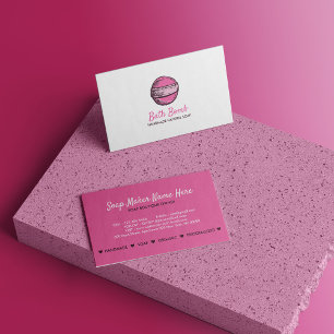 Natuurlijke zeepbadbom Spa Cirkel Roze Visitekaartje