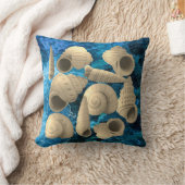 Natuurlijke zeeschelpen op Perzische Blauwe Achter Kussen (Deken)