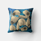 Natuurlijke zeeschelpen op Perzische Blauwe Achter Kussen (Achterkant)