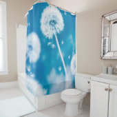 Natuurlijke zomerflorale achtergrond. Witteandelie Douchegordijn (In situ)