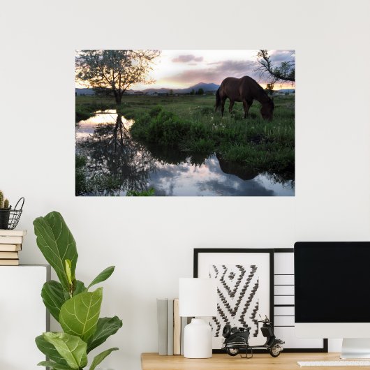 Natuurlijke zonsondergang poster (Thuiskantoor)