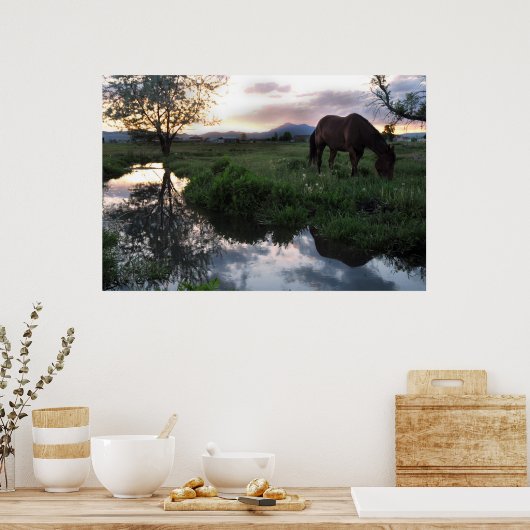 Natuurlijke zonsondergang poster (Keuken)