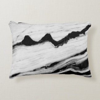 natuurlijke zwart-witte marmertextuur, luxueus accent kussen