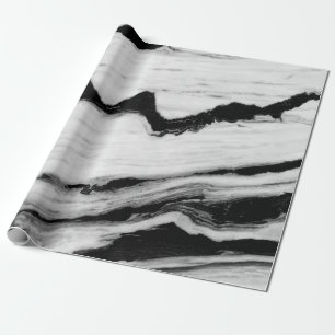 natuurlijke zwart-witte marmertextuur, luxueus cadeaupapier