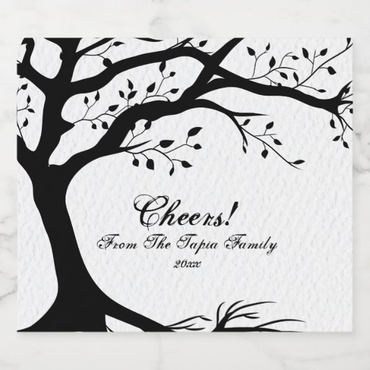 Natuurlijke, Zwarte en Witte Boom Bier Etiket (Enkel label)