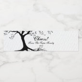 Natuurlijke, Zwarte en Witte Boom Waterfles Etiket (Enkel label)