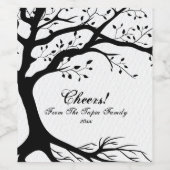 Natuurlijke, Zwarte en Witte Boom Wijn Etiket (Enkel label)