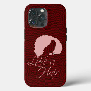Natuurlijke zwarte haarhaar Liefde zit in de Hai Case-Mate iPhone Case