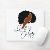 Natuurlijke zwarte haarhaar | Liefde zit in de Hai Muismat (Met muis)