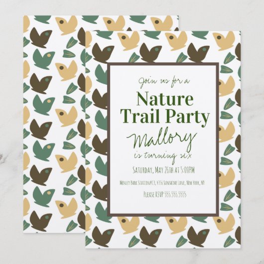 Natuurpad Bossen Vlinder Verjaardag Rustiek Kaart (Voorkant / Achterkant)