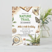 Natuurpad verjaardagsuitnodiging kaart (Staand voorkant)
