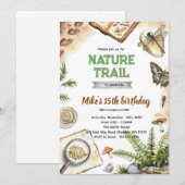 Natuurpad verjaardagsuitnodiging kaart (Voorkant / Achterkant)