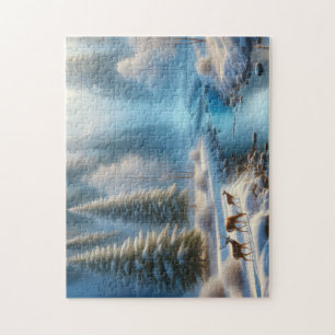 Natuurpuzzel, Herten, Winterse Landschap, Natuur G Legpuzzel