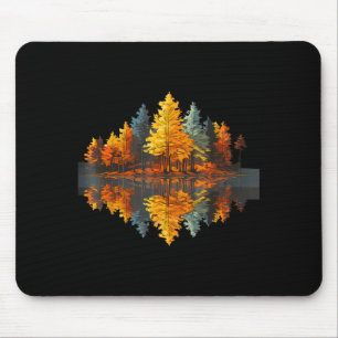 Natuurreflectie herfst bos buiten grafisch muismat