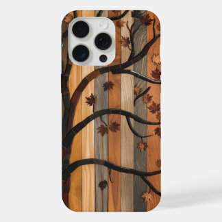 Natuur's Art: Houten Plank Tree Mozaïek Telefoonho iPhone 15 Pro Max Case