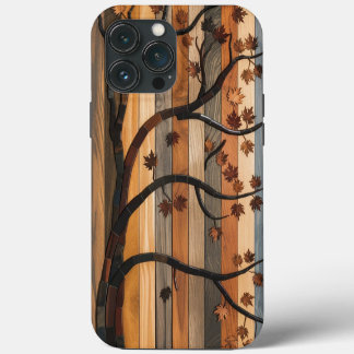 Natuur's Art: Houten Plank Tree Mozaïek Telefoonho iPhone 13 Pro Max Hoesje