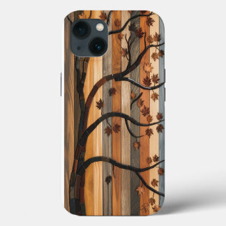 Natuur's Art: Houten Plank Tree Mozaïek Telefoonho iPhone 13 Hoesje