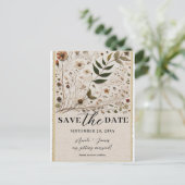 Natuur's Beauty Botanical Flowers Save the Date Aankondigingskaart (Staand voorkant)