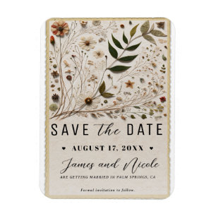 Natuur's Beauty Botanical Flowers Save the Date Magneet
