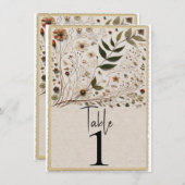 Natuur's Beauty Botanical Flowers Tafelnummer (Voorkant / Achterkant)