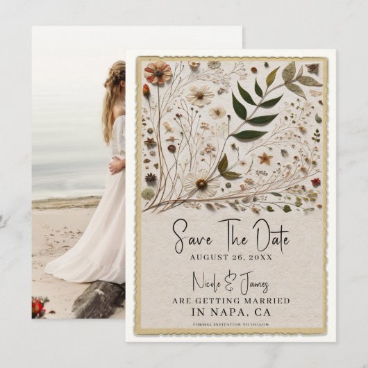 Natuur's Beauty Botanische Bloemen & Bladeren Brui Kaart (Voorkant / Achterkant)