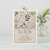 Natuur's Beauty Botanische Bloemen & Bladeren Brui Kaart (Staand voorkant)