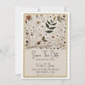 Natuur's Beauty Botanische Bloemen & Bladeren Brui Kaart (Voorkant)