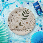 Natuur's Beauty Botanische Bloemen & Bladeren Brui Papieren Bordje (Feest)