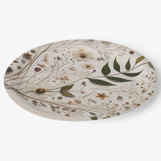 Natuur's Beauty Botanische Bloemen & Bladeren Brui Papieren Bordje (Gekanteld)