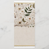 Natuur's Beauty Botanische Bloemen Bruiloft Menu (Achterkant)