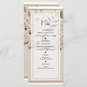 Natuur's Beauty Botanische Bloemen Bruiloft Menu