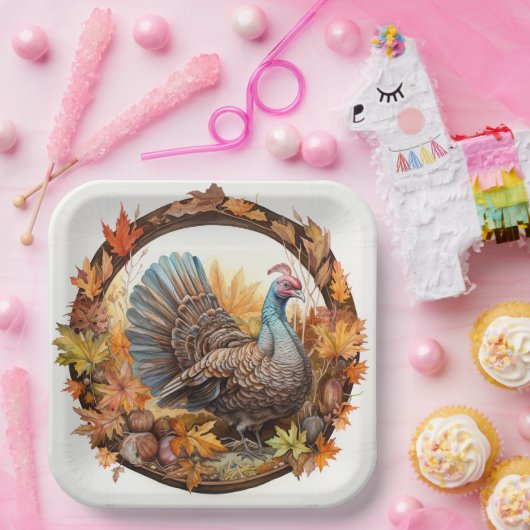 Natuur's Bounty: Oogst Delights Papieren Bordje (Feest)