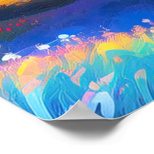 Natuur's Canvas, Sunset Glow over Valley Poster (Hoek)