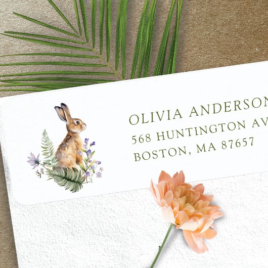 Natuur's Delight Baby shower Bunny Adreslabel Etiket