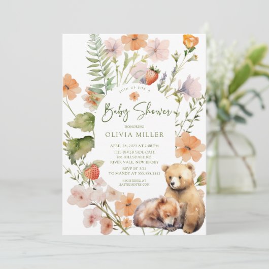 Natuur's Delight Beer Baby shower Uitnodiging (Staand voorkant)