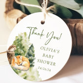 Natuur's Delight Fox Baby shower Favor Gift Label